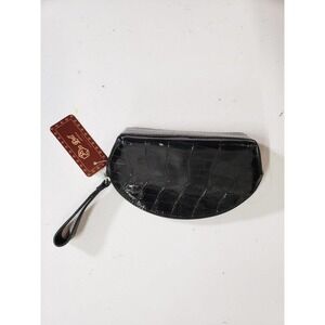 Pelletterie Bag Womens One Size Black Leather Crocodile Strap Zipper Coin Bag
